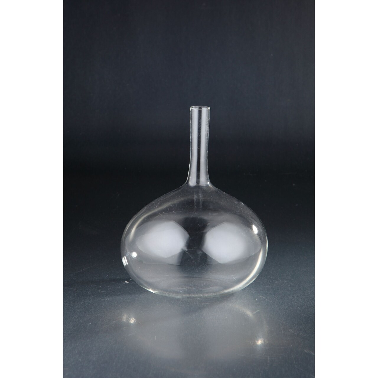 Contemporary Home Living 7" Clear Round Hand Blown Glass Decorative Vase